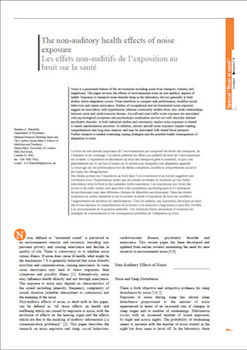 The non auditory health effects of noise exposure
