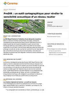 PreDIR outil cartographique sensibilite acoustique reseau routier