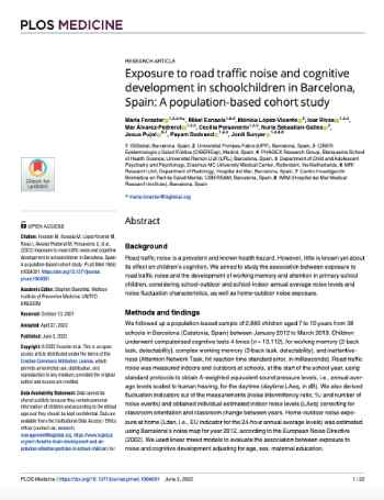 traffic noise and cognitive development